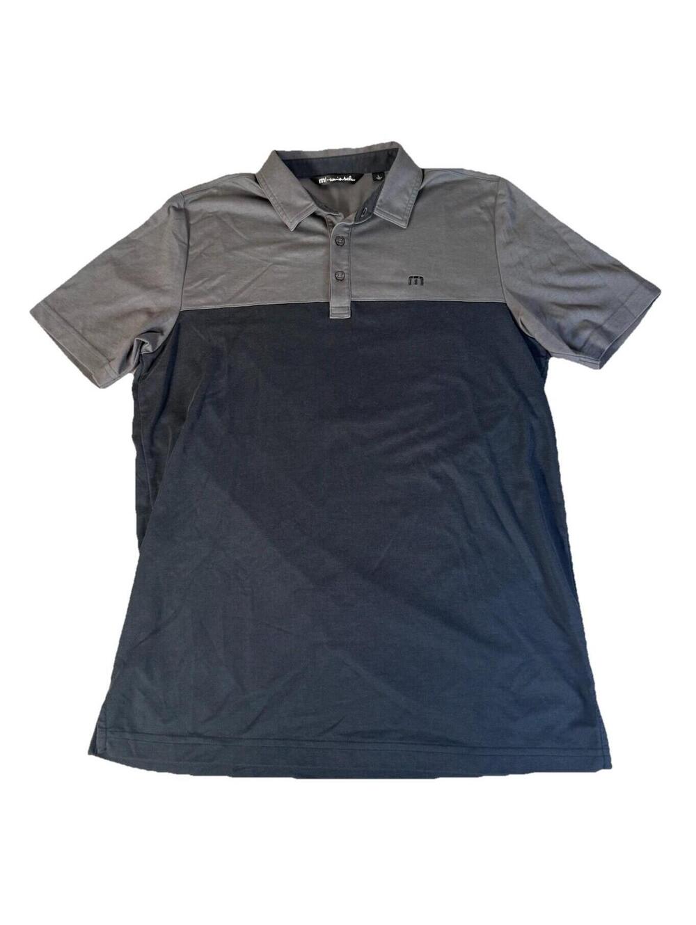 Travis Mathew Polo Shirt Men’s Large Golf The Rudds 2.0 Colorblock Black Perform
